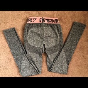 Gymshark Flex Leggings Charcoal Marl/Peach Pink